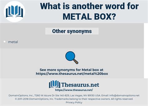 metal box synonym|Synonyms for Metal box .